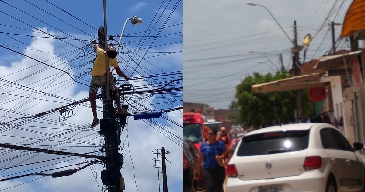 Homem morre eletrocutado enquanto fazia ligação clandestina em Maceió (C´redito: Reprodução/Whatsapp)