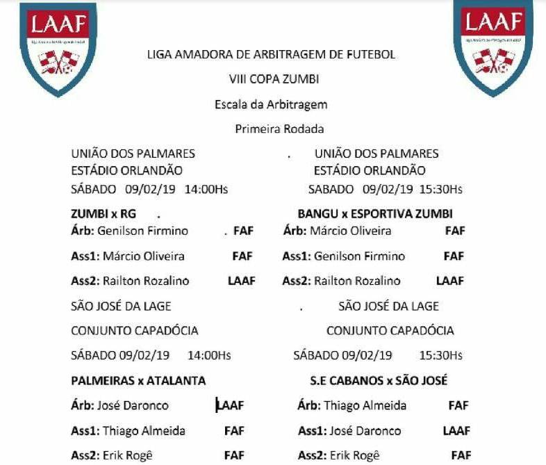Arbitragem das duas partidas da Copa Zumbi (Créditos: Reprodução/Ascom-Copa Zumbi)