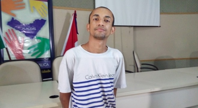 Acusado do assassinato, Amaro José da Silva Júnior, o ‘Biro Biro’, 19 anos, foi preso dia 31 de agosto, em Maceió (Crédito Ascom/SSP)
