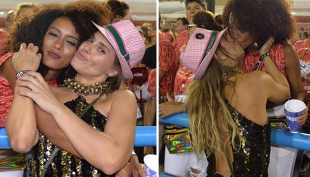 Taís Araújo é pega aos beijos com Carolina Dieckman (REPRODUÇÃO)