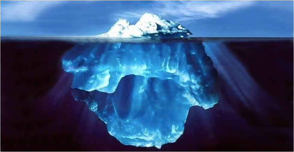 Usamos a imagem de um Iceberg para definirmos a Deep Web (Créditos: Reprodução/Internet) 