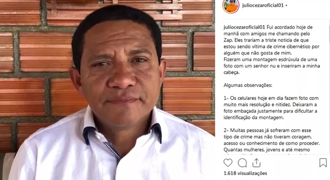 Júlio Cézar fez a denúncia no dia 1° de dezembro do ano passado (Crédito: Reprodução/Instagram)