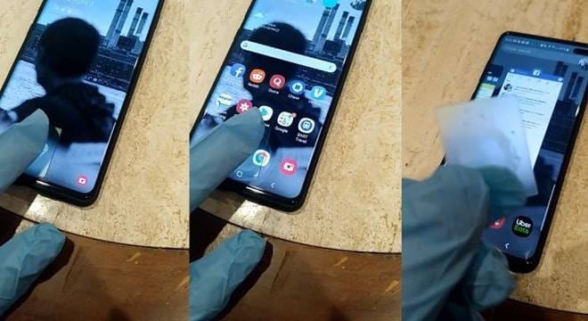 Leitor biométrico do Galaxy S10 e burlado (Créditos: Reprodução/Internet)