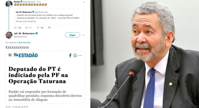 Paulão ri de tuíte de presidente e é lembrado de caso que o levou à condenação (Crédito: Reprodução)