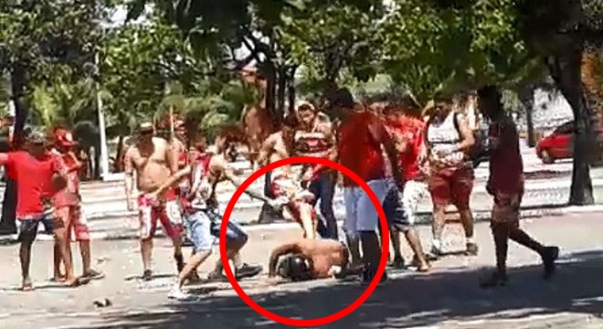 Segundo a polícia, os times e torcedores estavam sendo escoltados, além do policiamento ter sido reforçado por toda a cidade (Crédito: Reprodução/Vídeo)