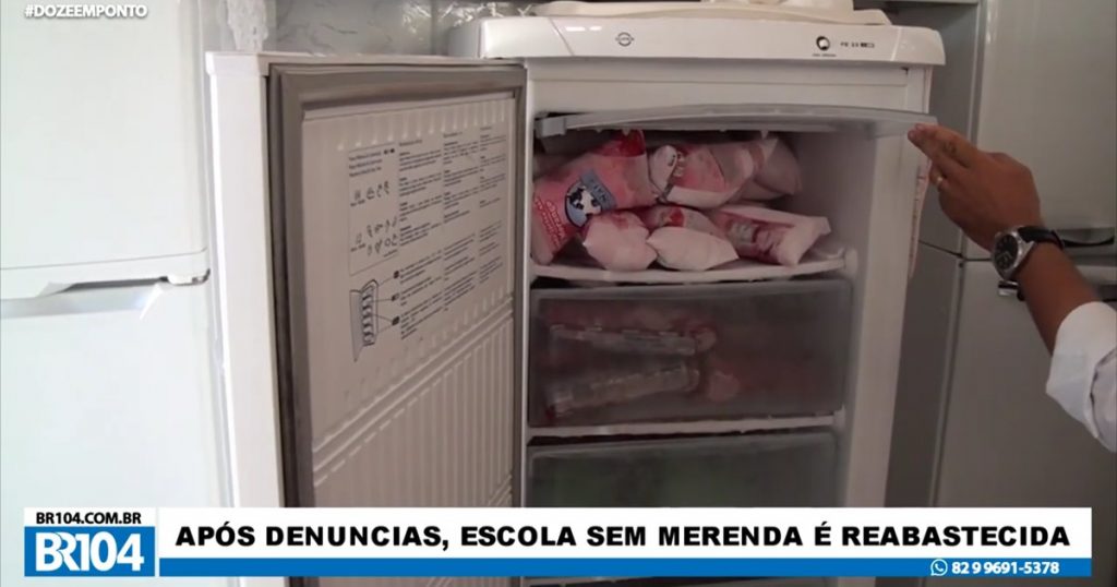 Após denúncias, escola sem merenda é reabastecida (Crédito: Reprodução/Doze em Ponto/BR104)