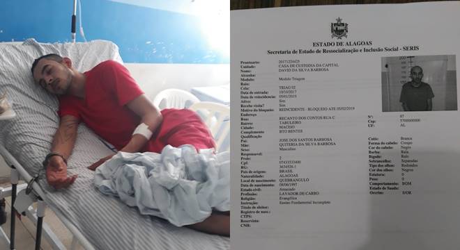 David da Silva Barbosa estava custodiado na triagem da Casa de Custódia e foi encaminhado à unidade para realizar o tratamento — © Seris