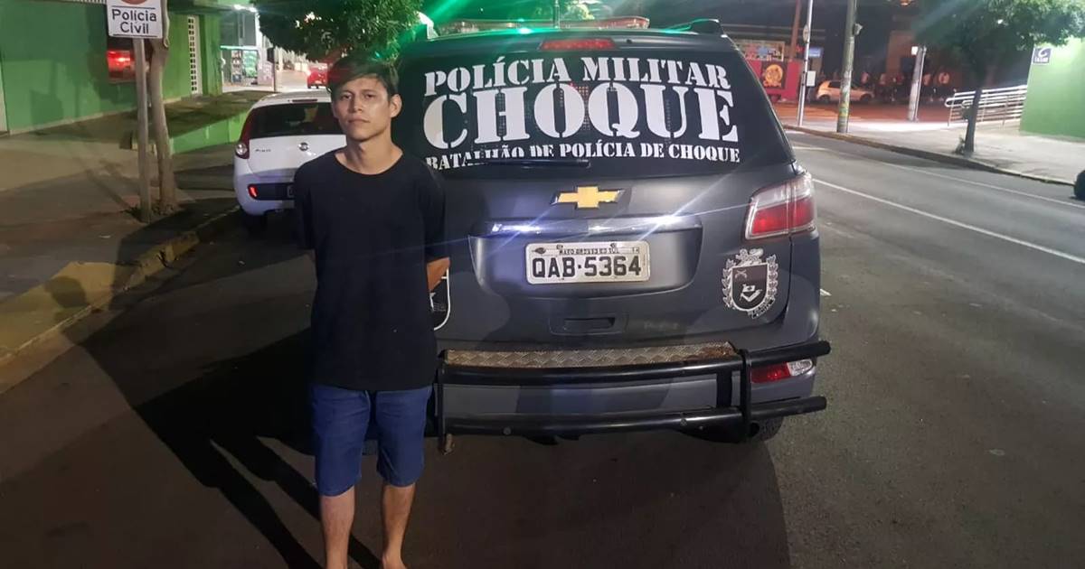 Evaldo foi preso pelo Batalhão de Choque da PM de MS — © BPChoque/TV Morena 
