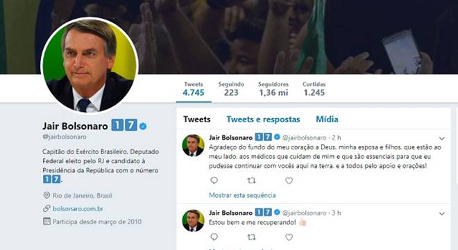 Exclusão de seguidores nas redes sociais de políticos gera ação judicial — © Twitter/Bolsonaro 