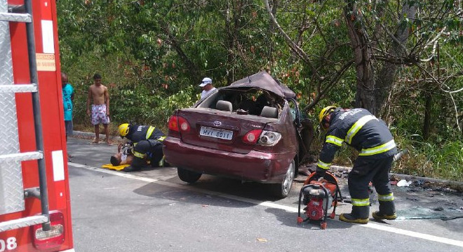 Vítimas de acidente fatal na BR-104, em União dos Palmares, são identificadas — © Ascom/CBM