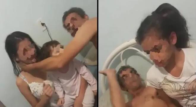 Pai grava vídeo torturando as filhas para se vingar da mãe delas — © Reprodução/Vídeo