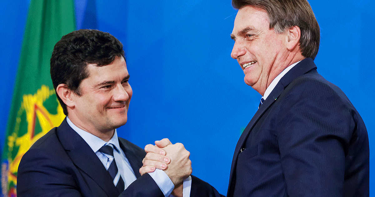 Jair Bolsonaro e Sérgio Moro — © Reprodução 