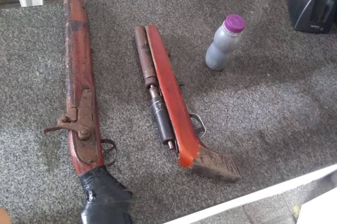 Armas apreendidas pela Polícia Militar em União dos Palmares