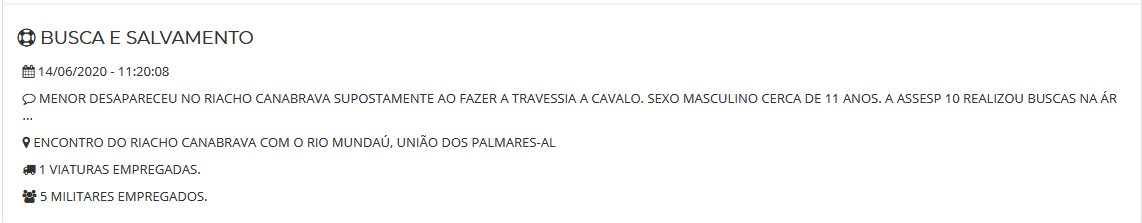 Chamado de ocorrência no corpo de Bombeiros