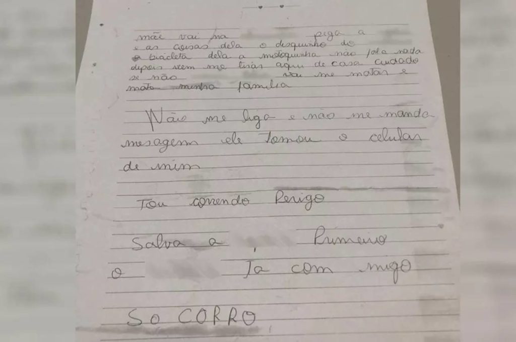 Mulher escreve carta e relata 'medo de morrer' após briga com ex-companheiro — © Reprodução/Polícia Civil