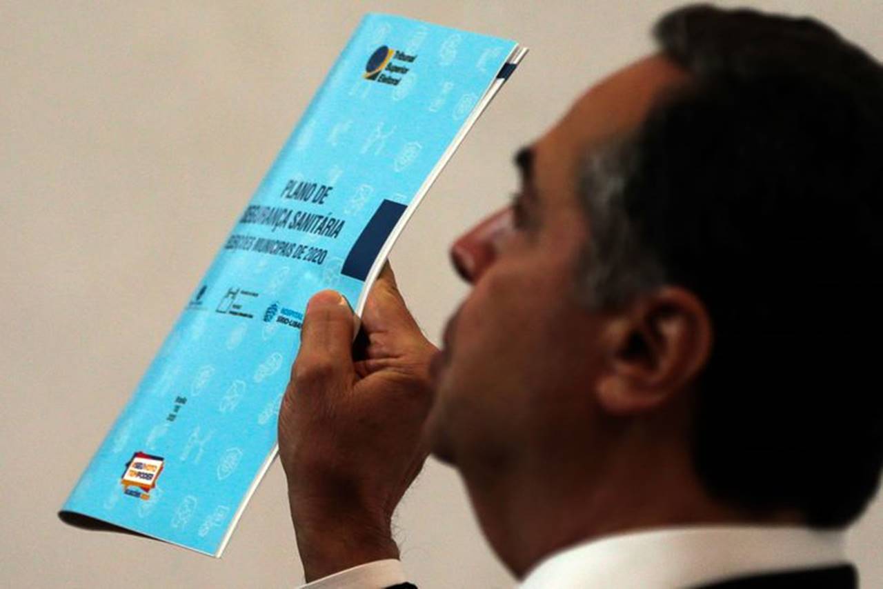 Ministro Luís Roberto Barroso apresenta o “Plano de Segurança Sanitária" para as Eleições 2020 — © Marcello Casal Jr/Agência Brasil