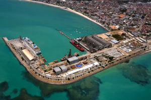 Foto aéria do terminal portuário de Maceió — © Reprodução
