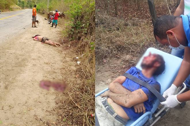 Casal morre em acidente de moto na zona rural de Santana do Mundaú — © Cortesia ao BR104