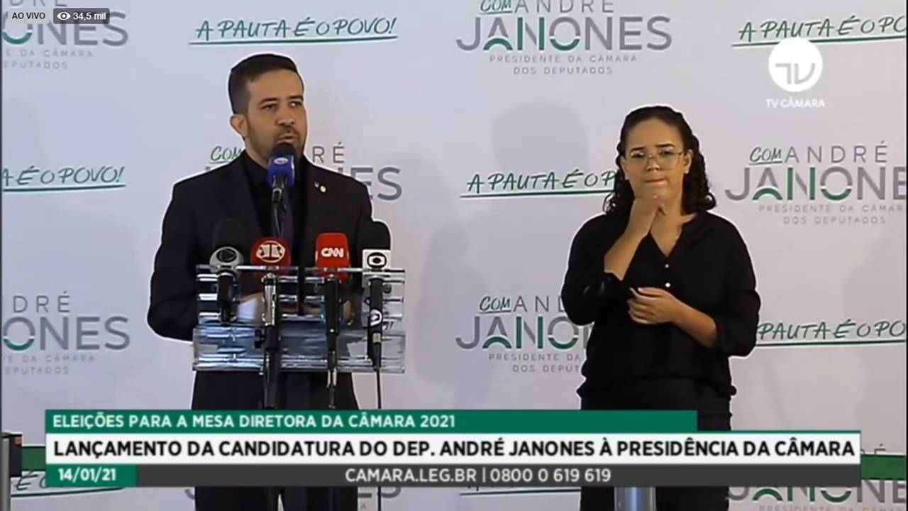 Lançamento da candidatura de André Janones à presidência da Câmara — © Reprodução