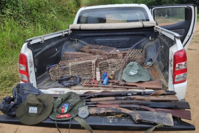 BPA apreende armas e pássaros silvestres durante ação conjunta em Alagoas