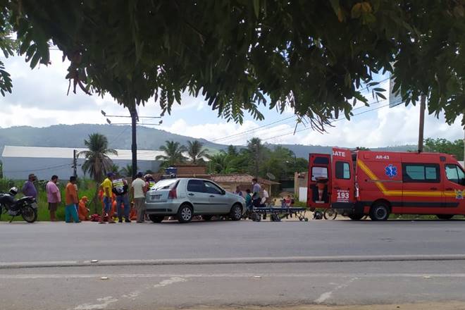 Motociclista fica ferido após colisão com carro na BR-104, em União dos Palmares — © Cortesia ao BR104