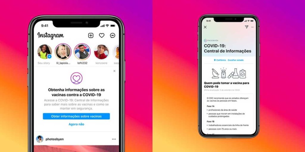 Instagram vai disponibilizar informações sobre Covid-19 em seu aplicativo