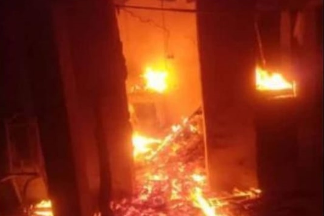 Casa fica destruída após incêndio na zona rural de União dos Palmares