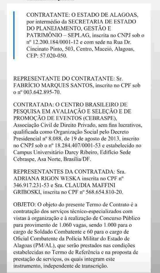 Documento publicado pelo secretário Fabricio Marques - © Reprodução/Instagram