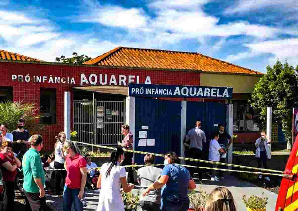 Escola foi alvo de ataque em Santa Catarina — © Jocimar Borba/Estadão Conteúdo/CP