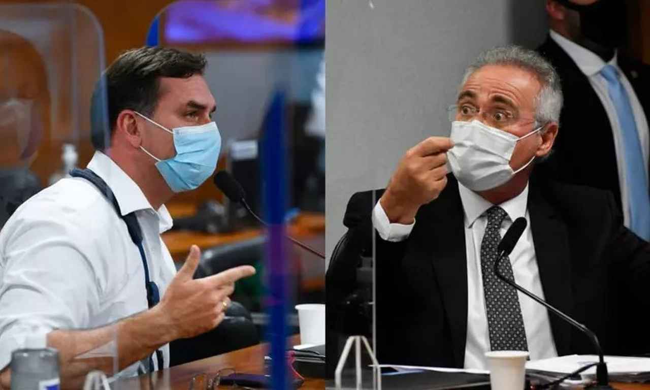 Flávio Bolsonaro e Renan Calheiros – © Reprodução/Internet
