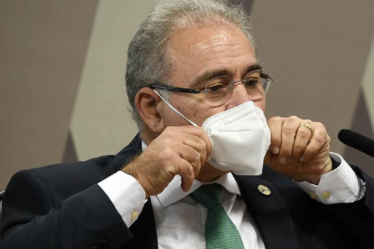O ministro da Saúde, Marcelo Queiroga, em depoimento na CPI da Covid — © Edilson Rodrigues/Agência Senado