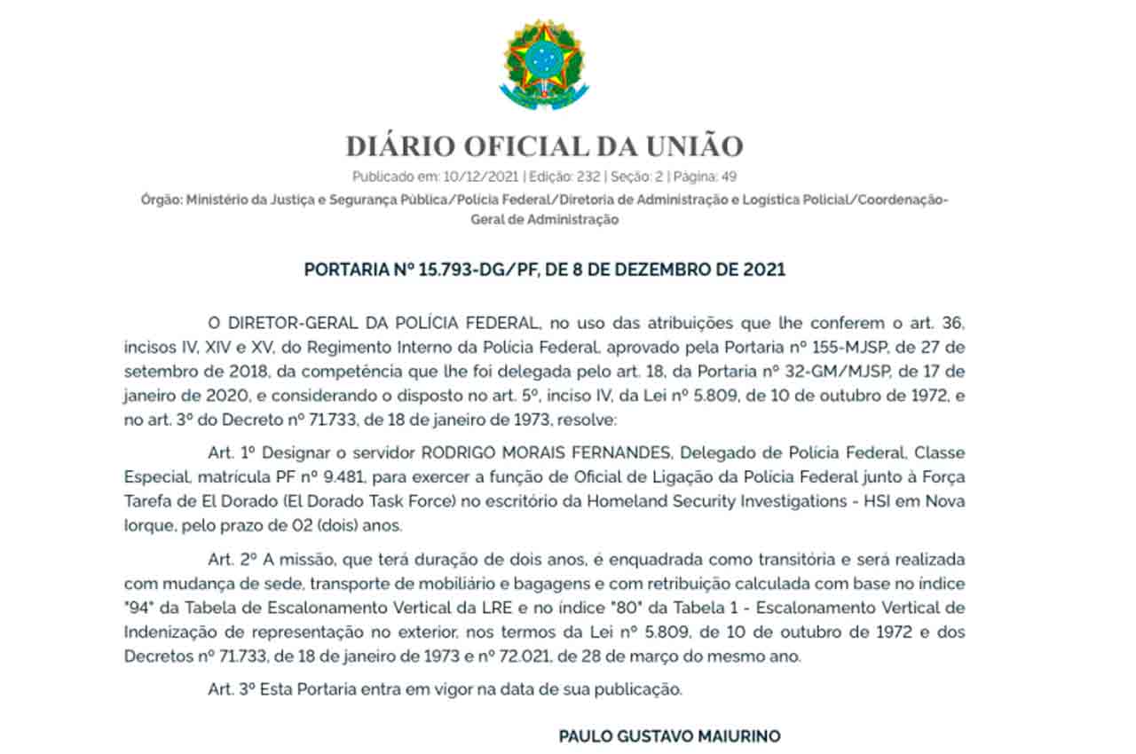 Portaria publicada no Diário Oficial da União (DOU) | © Reprodução