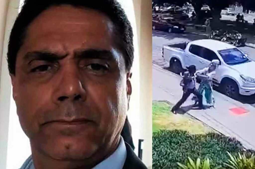 Ex-marido com filho no colo dá socos e chutes em influencer digital; veja vídeo