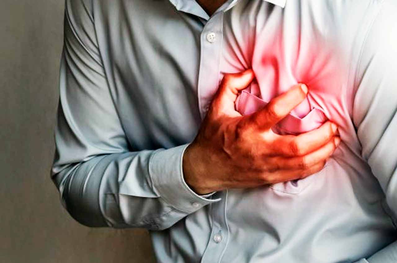 Homem com sintomas de infarto | © Ilustração/Reprodução