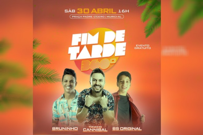 Fim de Tarde 360º: Evento acontece neste sábado (30) em Murici