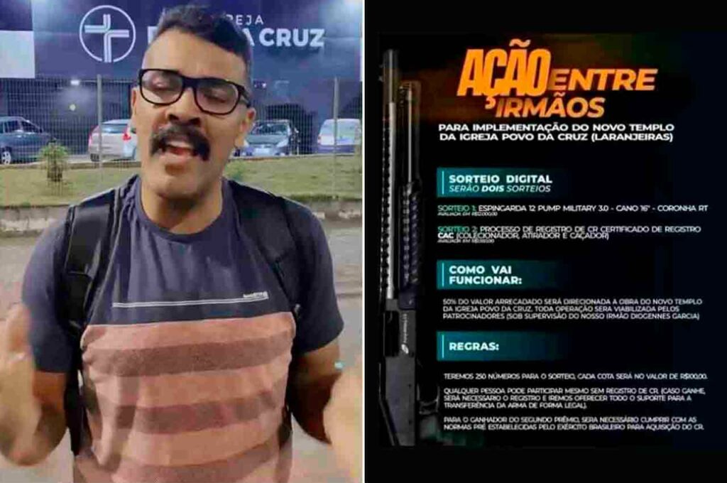Pastor causa polêmica ao anunciar sorteio de espingarda para reformar igreja