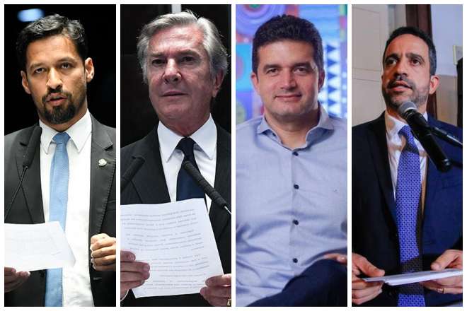 Rodrigo Cunha, Fernando Collor, Rui Palmeira e Paulo Dantas - @Reprodução