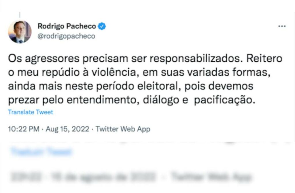 Presidente do Senado, Rodrigo Pacheco, se solidariza com Rodrigo Cunha
