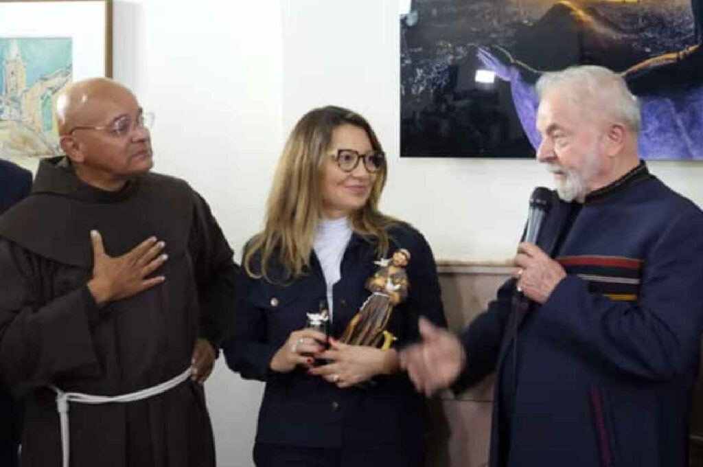 Lula com frades franciscano | Reprodução