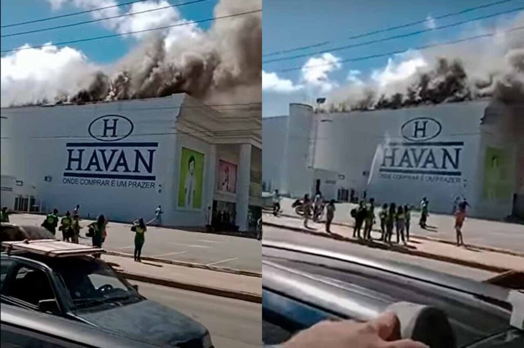 Loja da Havan pega fogo durante a manhã desta quarta (28)