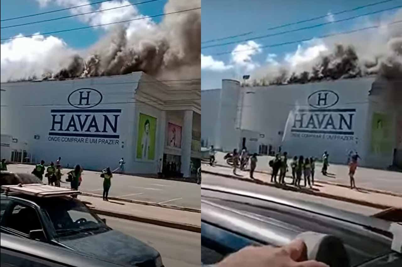 Loja da Havan pega fogo | © Reprodução
