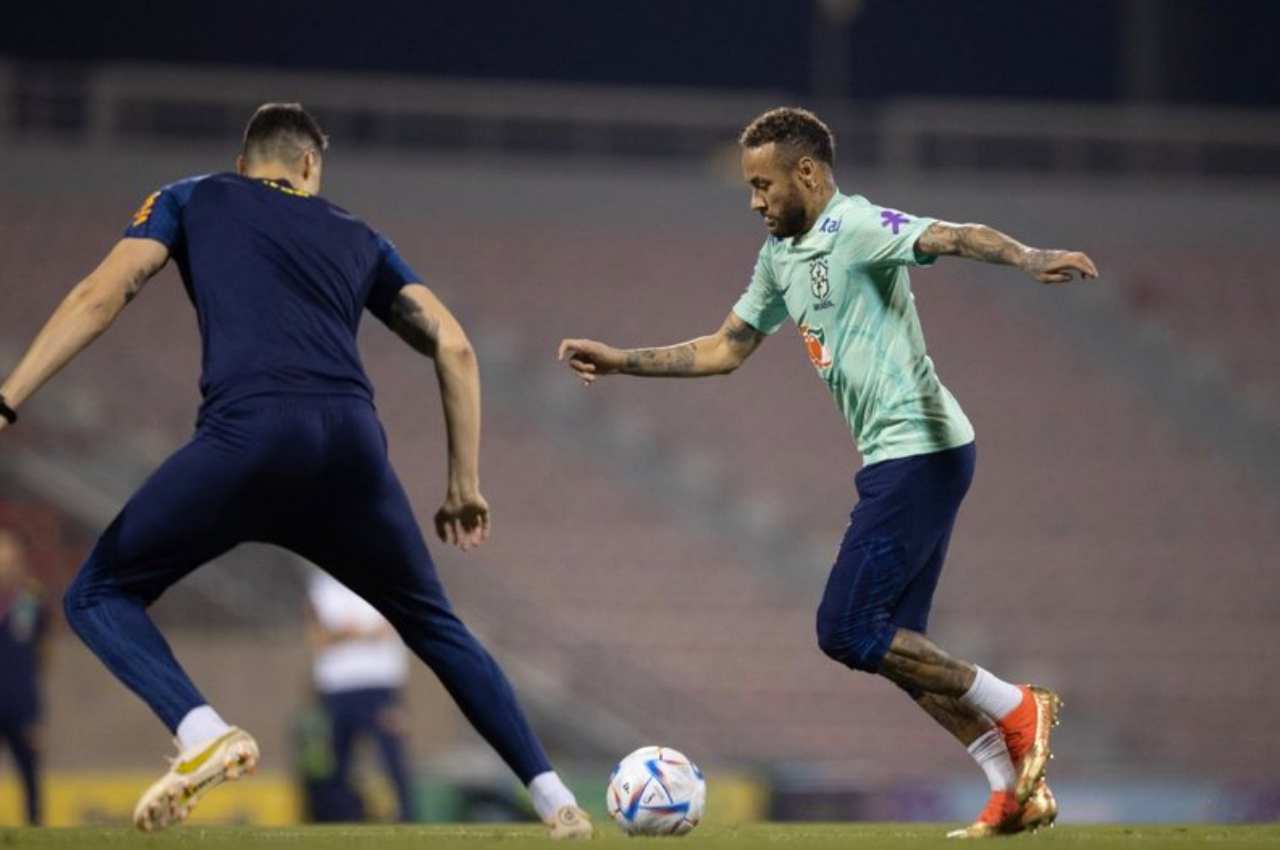 Neymar treinando com bola | © Reprodução 