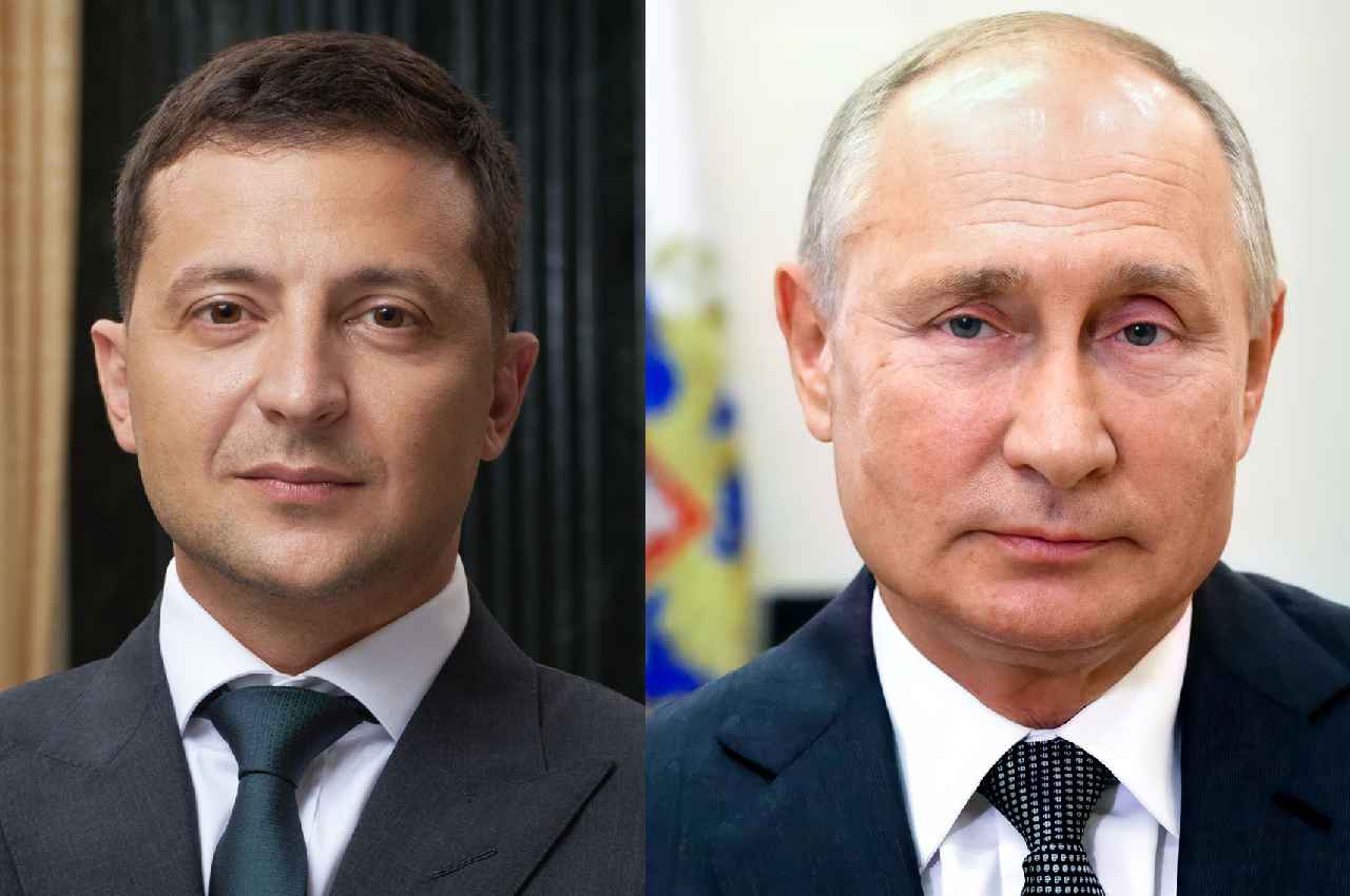 Volodymyr Zelensky, presidente da Ucrânia, e Vladimir Putin, presidente da Rússia | © Reprodução 