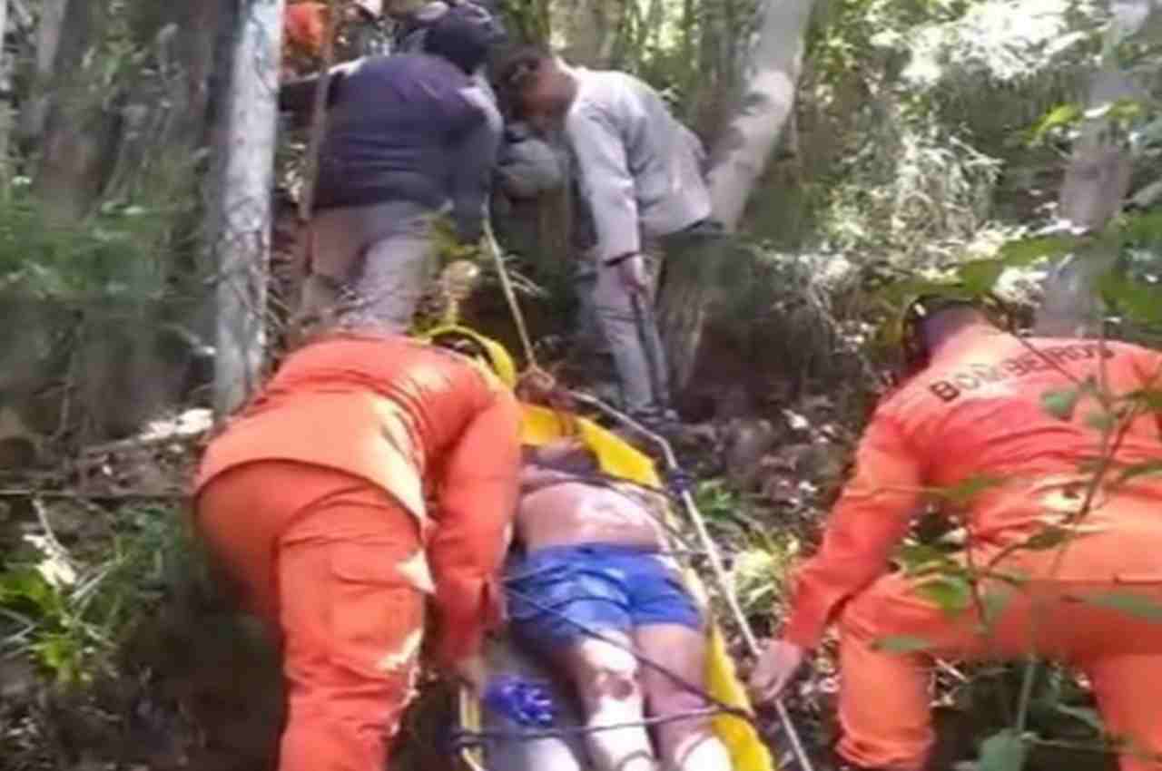 Homem foi encontrado em mata fechada, em Satuba | © Reprodução/Vídeo