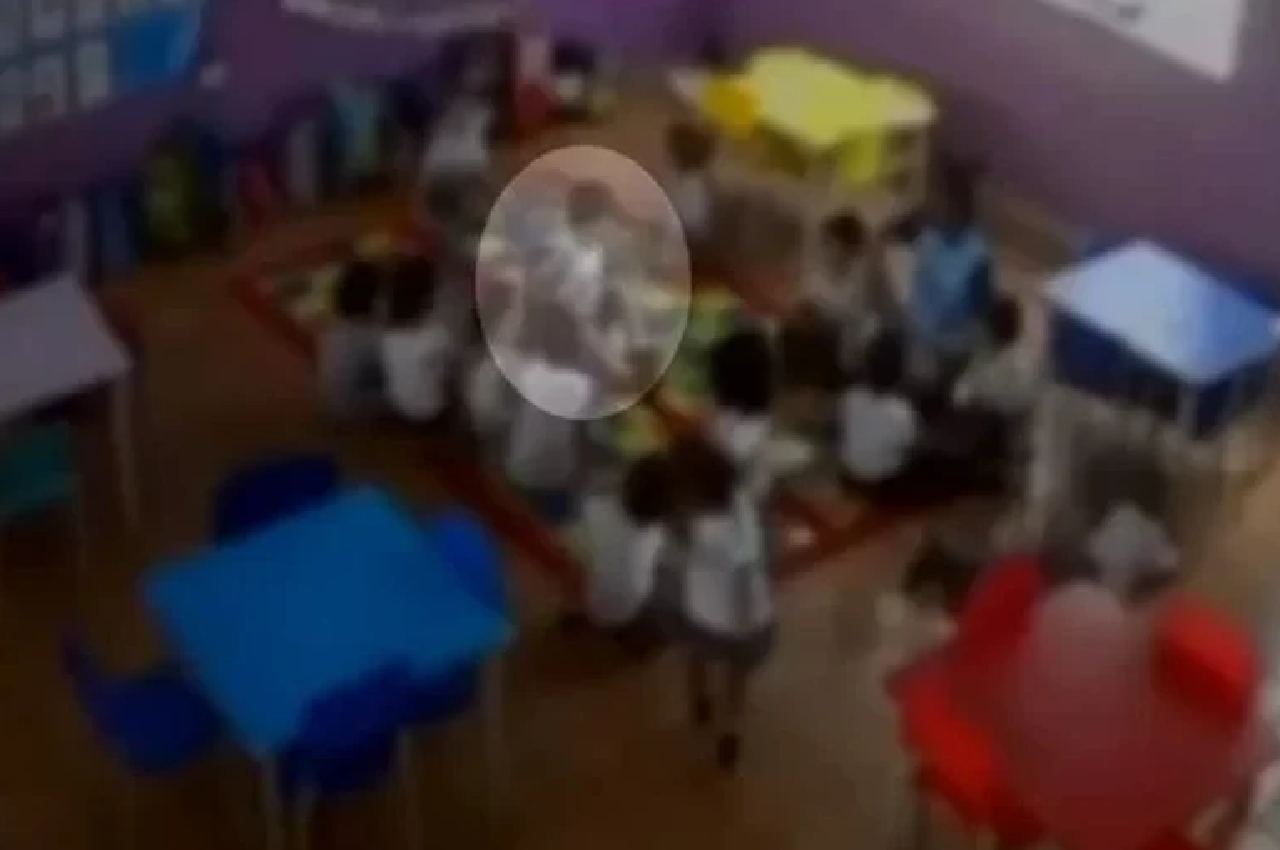 Imagem capitada pela câmera de segurança da escola | Foto: Reprodução 