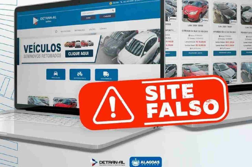 Detran Alagoas alerta para golpe em falso leilão de veículos online