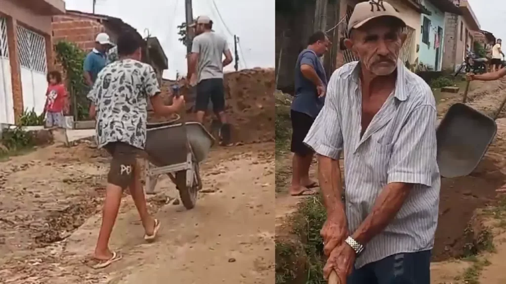 Cansados de esperar, moradores de União dos Palmares tapam buracos da rua por conta própria