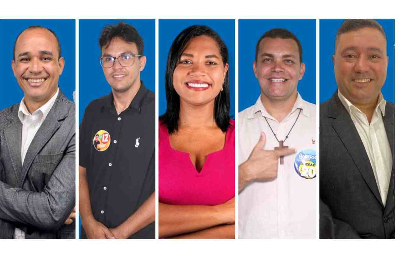 Os cinco candidatos que foram eleitos em União dos Palmares