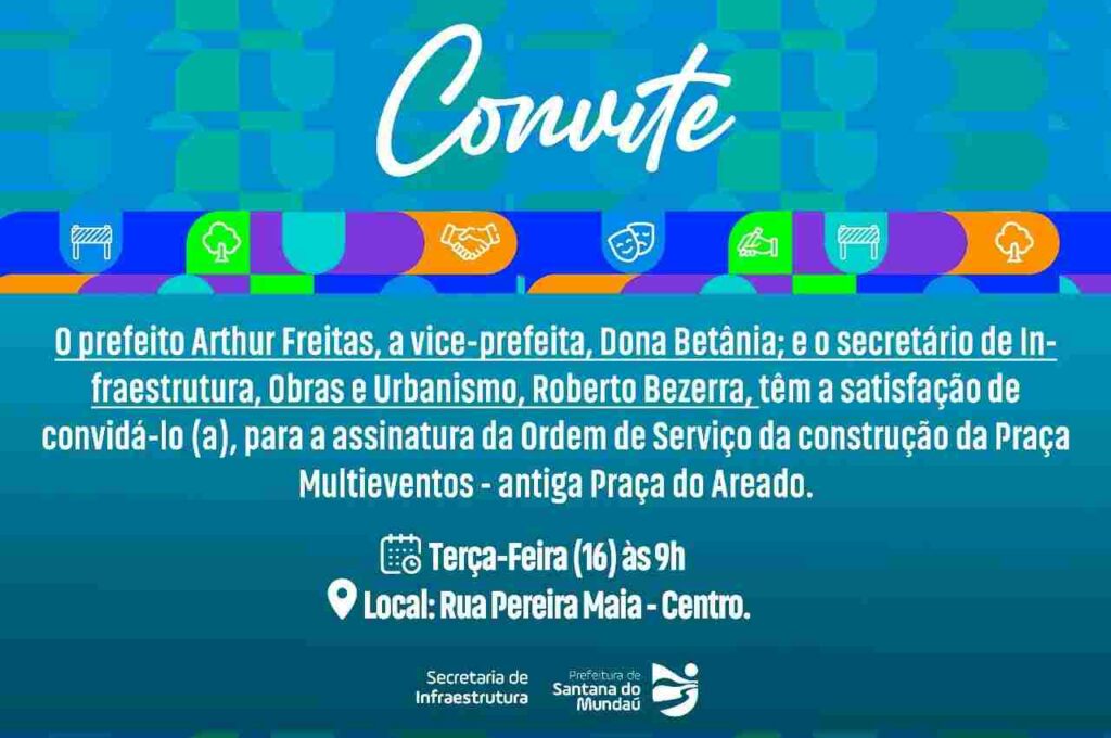 Arthur Freitas assina ordem de serviço para construção de praça nesta terça (16)