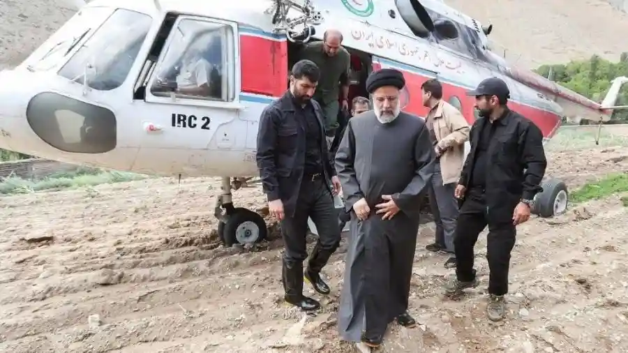 Presidente do Irã saindo do helicoptero - @Reprodução